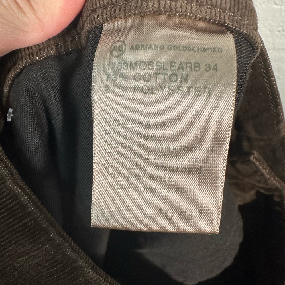 AG Brown Corduroy Tellis Modern Slim Brown Pants Size 40x 34 NWT - Picture 13 of 14